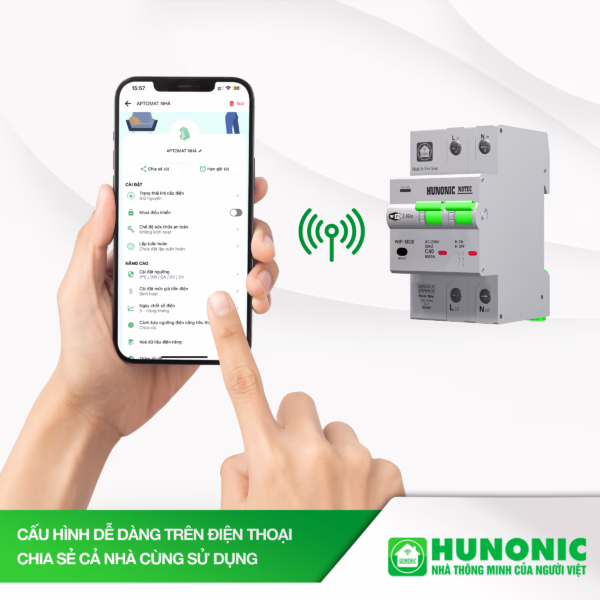 Aptomat Cầu Dao Thông Minh Đo Năng Lượng Hunonic Notec - Hình ảnh 5